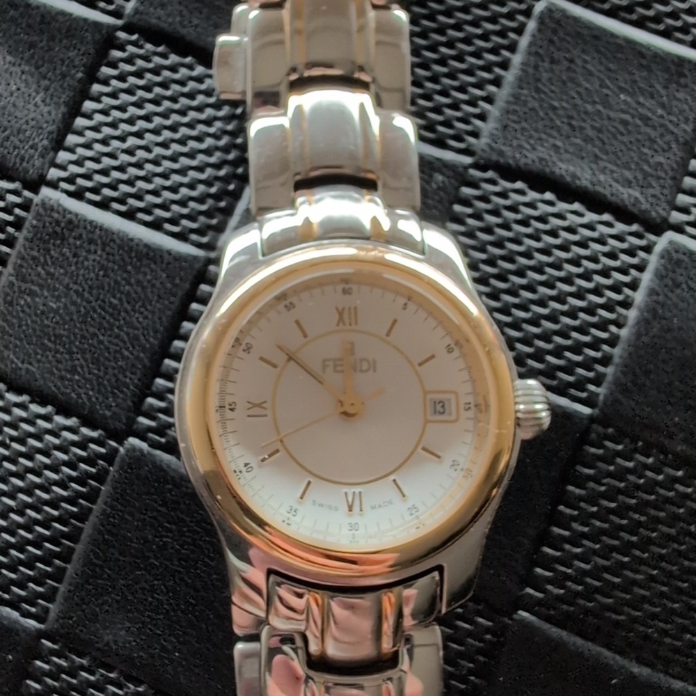 Fendi Two-Tone Silver and Gold Watch - Picture 2 of 8